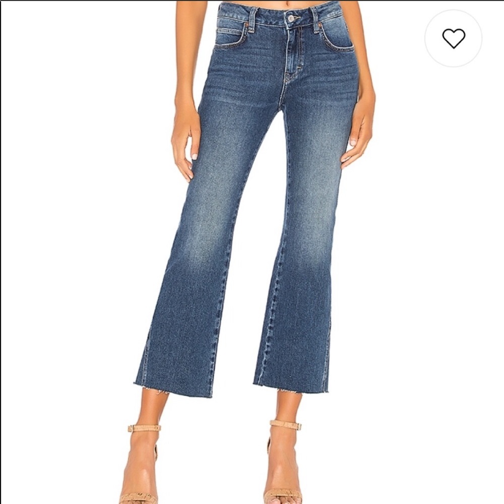 Free People Rita Crop Flare Jean in Dark Denim